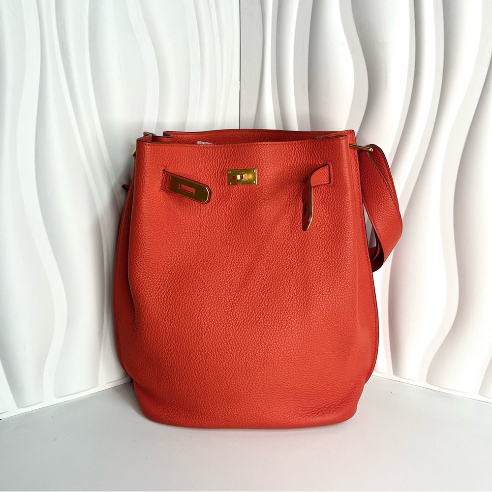 Hermes Sokelly 22 Shoulder Bag Togo Rouge